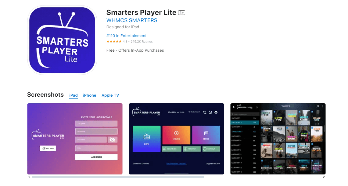 Set Up IPTV on iPhone and iPAD - Smarters Player Lite interface showing channel list and playback controls on iPhone and iPad